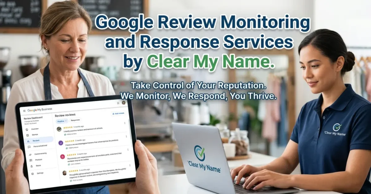 Google Review Monitoring and Response Services by Clear My Name