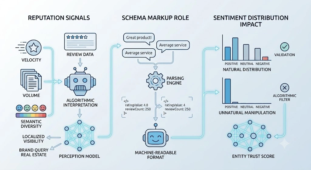 How Do Algorithmic Engines Interpret Reputation Signals