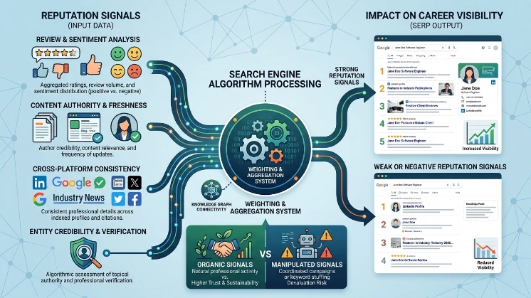 How Do Search Engines Interpret Reputation Signals and Their Impact on Career Visibility