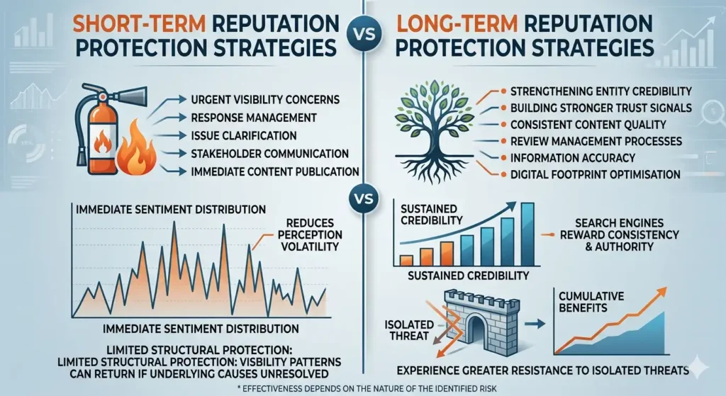 How Do Short-Term and Long-Term Reputation Protection Strategies Differ