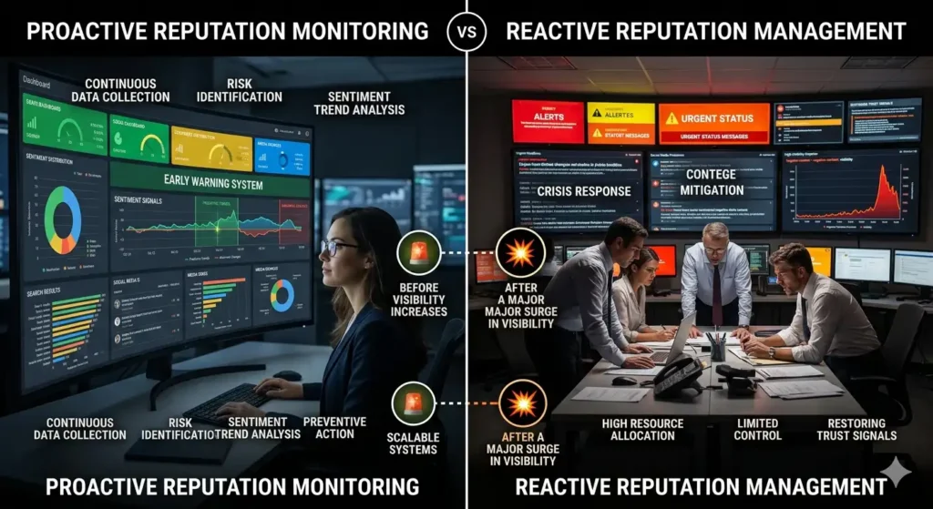 How Does Proactive Reputation Monitoring Compare with Reactive Reputation Management