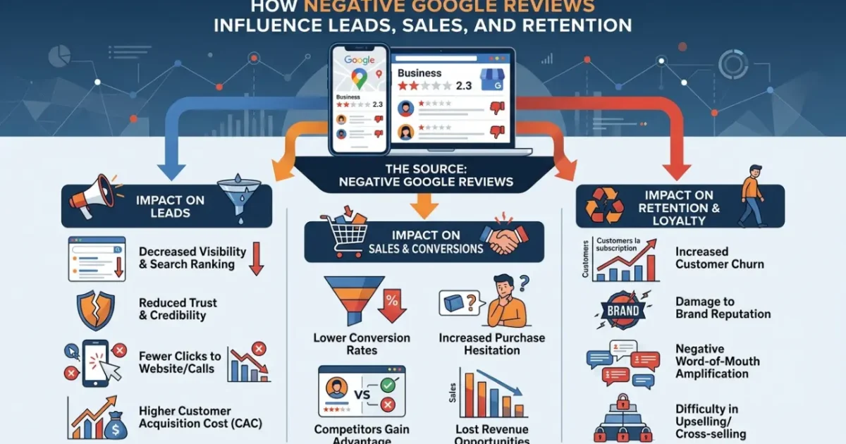 How Negative Google Reviews Influence Leads, Sales, and Retention