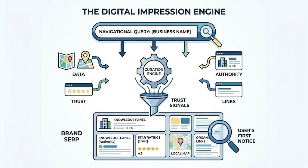 How do Search Engines Construct the First Digital Impression of a Business
