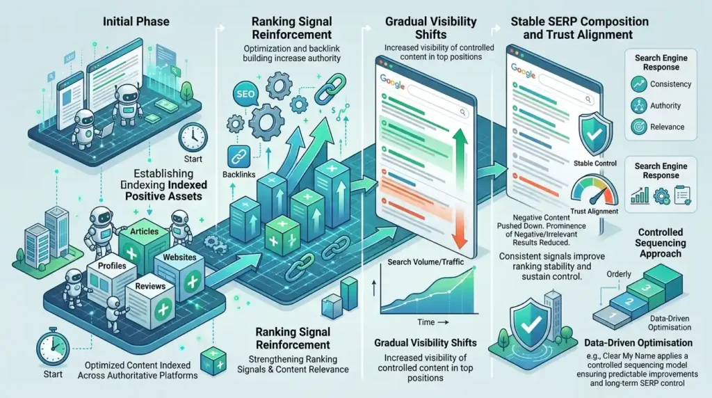 How quickly do reputation management services produce visible improvements in Google results
