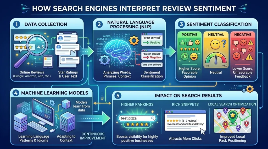 How do search engines interpret review sentiment?