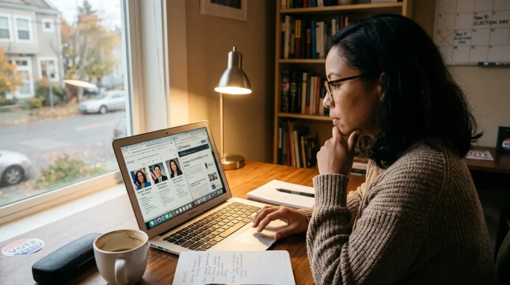 Why do voters research political candidates online before elections?