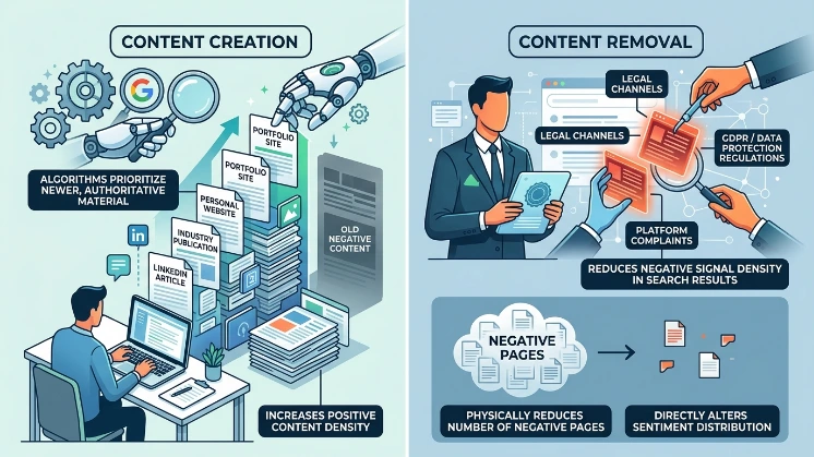 What Are the Core Differences Between Content Creation and Content Removal Strategies