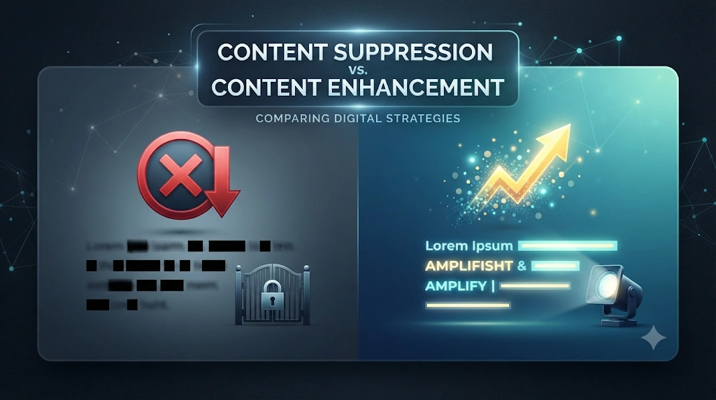What Compares Content Suppression and Content Enhancement Strategies