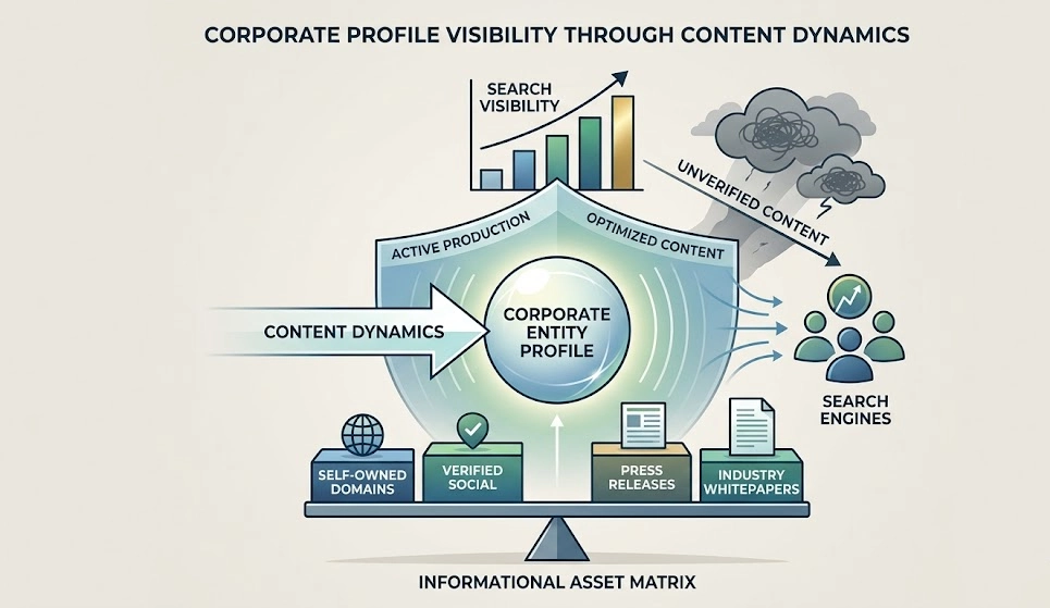 What Content Dynamics Drive Search Visibility for Corporate Profiles