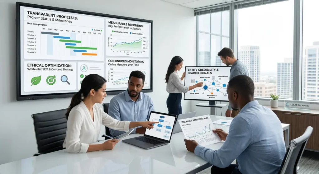 What factors demonstrate that a reputation management provider is trustworthy