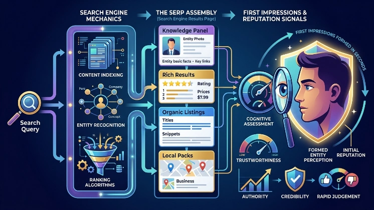 What is the relationship between search results and first impressions
