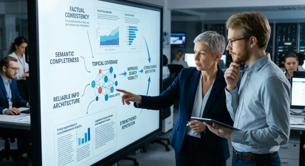 What role does authoritative content play in political credibility