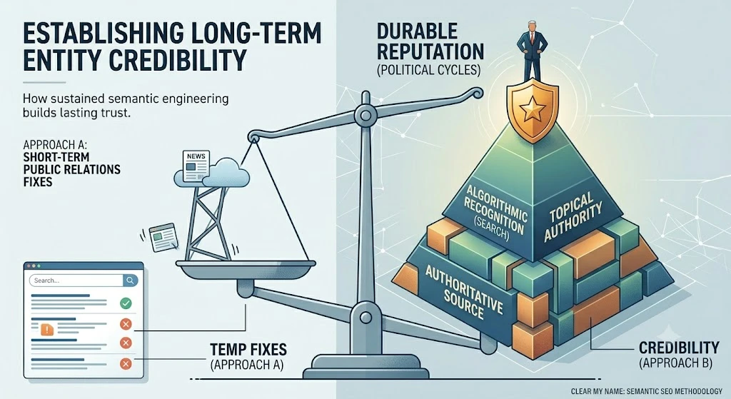 Which Reputation Management Approach Establishes Long Term Entity Credibility
