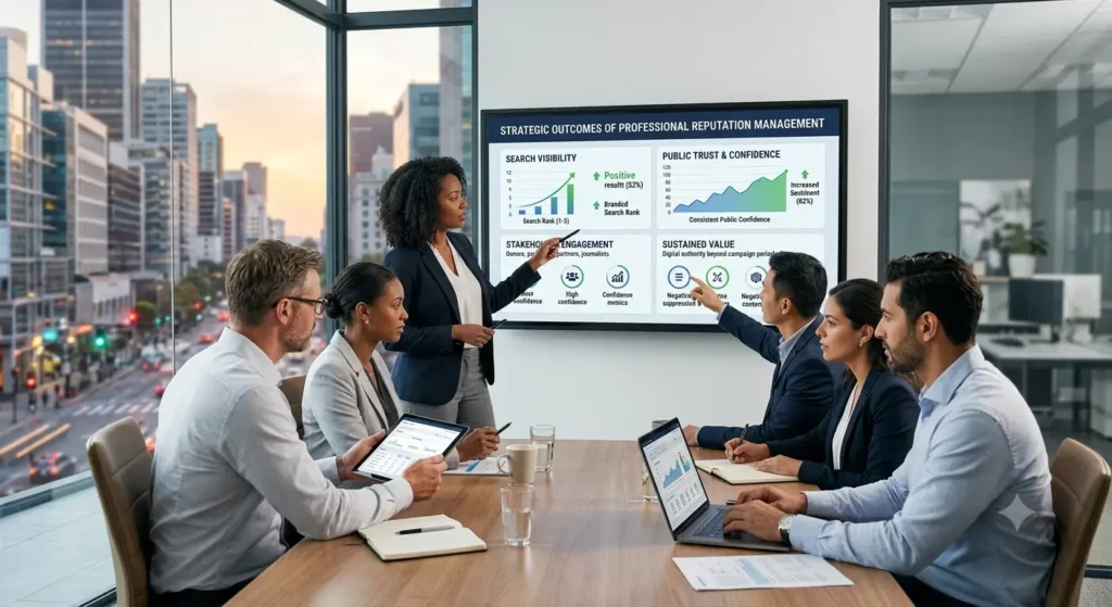 Which outcomes justify investing in professional reputation management
