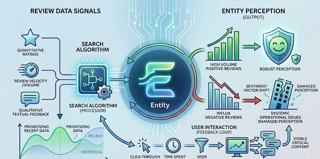 Why Do Review Signals and Sentiment Variation Determine Entity Perception