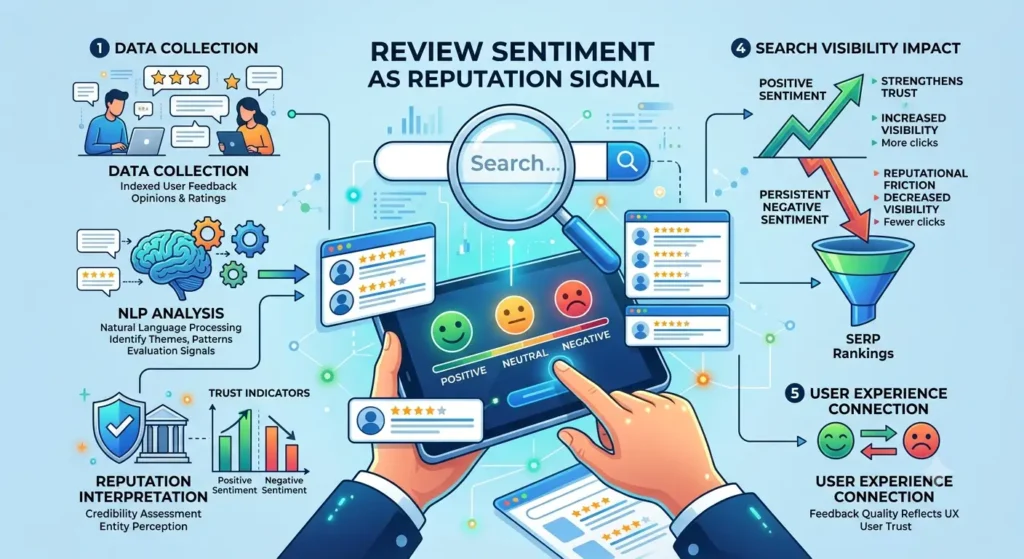 Why is review sentiment a key indicator of reputation