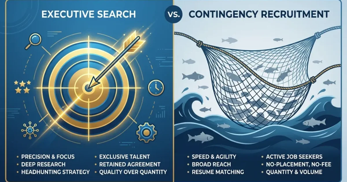 Executive Search vs Contingency Recruitment: 10 Differences That Matter