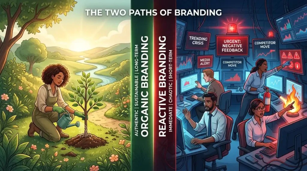 How Do Organic and Reactive Branding Approaches Compare?