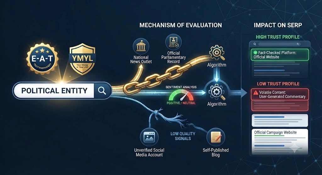 How Do Search Engine Algorithms Evaluate Political Trust and Credibility