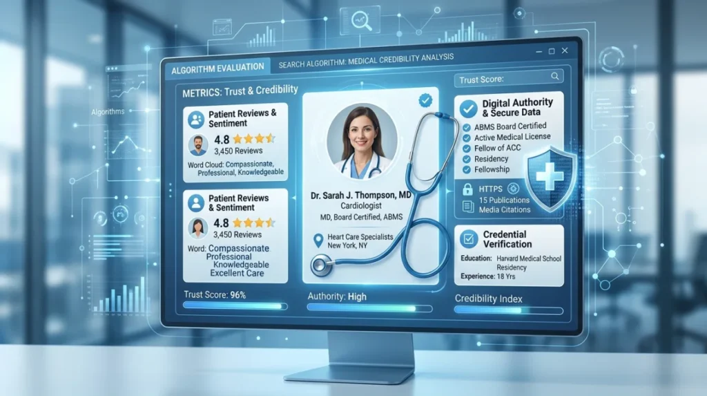 How Do Search Engines Evaluate Trust and Credibility for Doctors?