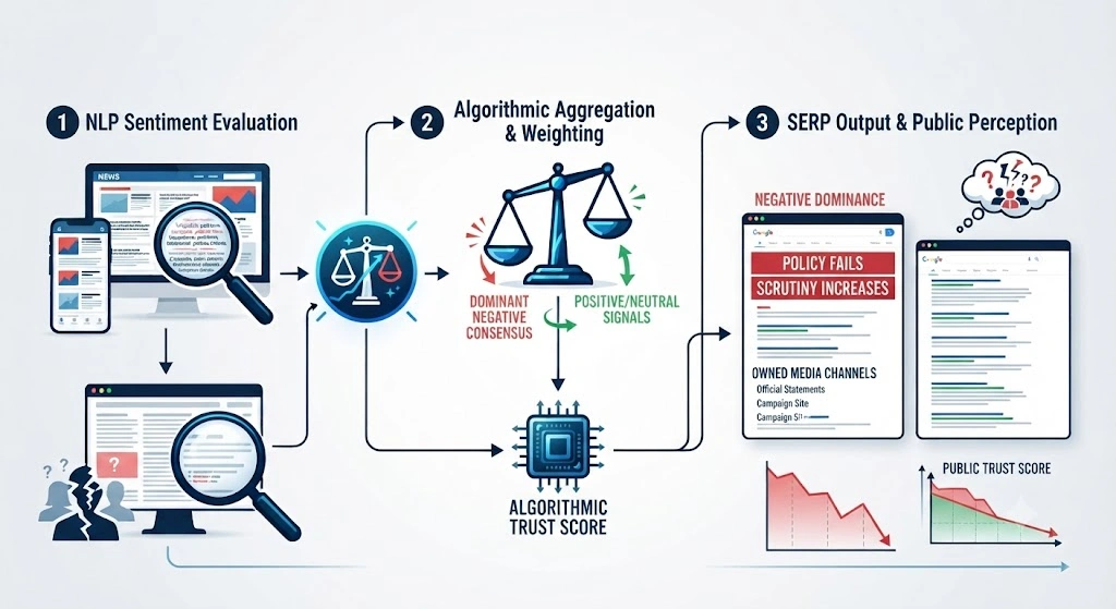 How Does Algorithmic Sentiment Processing Shape Political Trust
