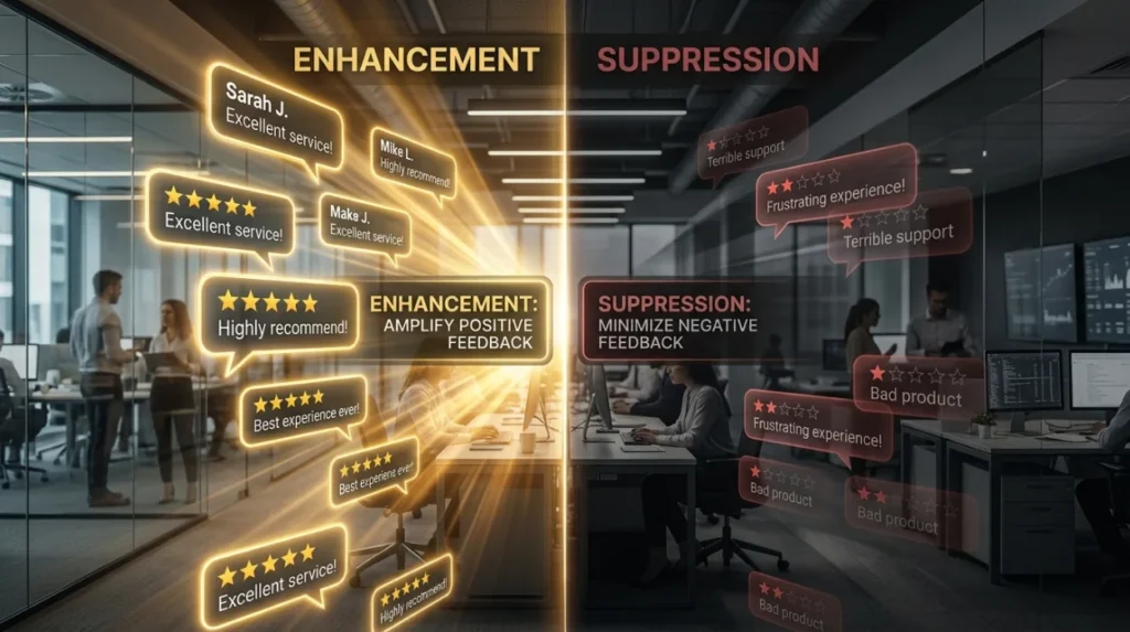 How Does Content Enhancement Compare With Content Suppression in Review Management?