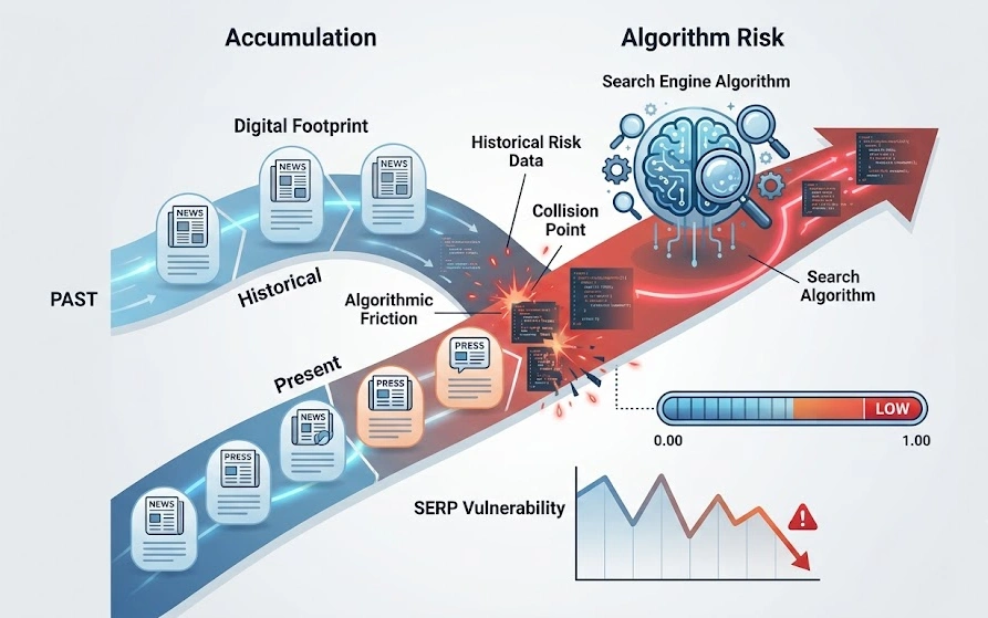 How Does a Digital Footprint Accumulate Algorithmic Risk Over Time