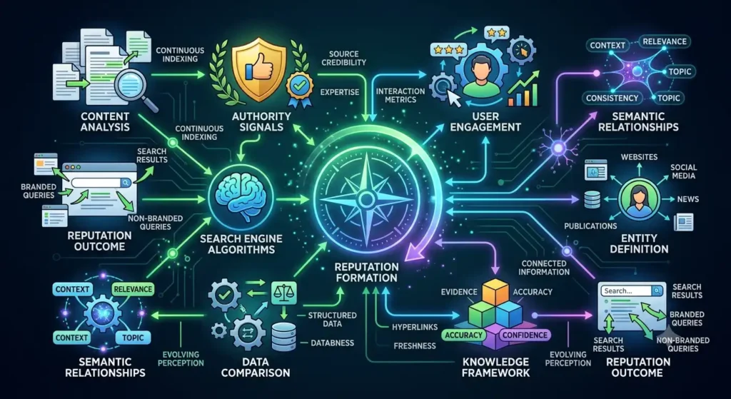 How do search engines form online reputation