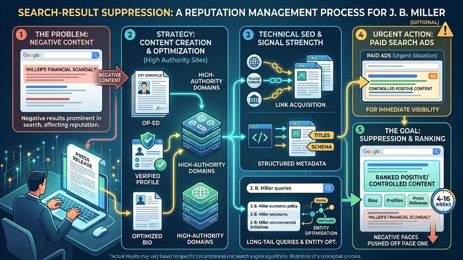 How does search-result suppression work for politicians