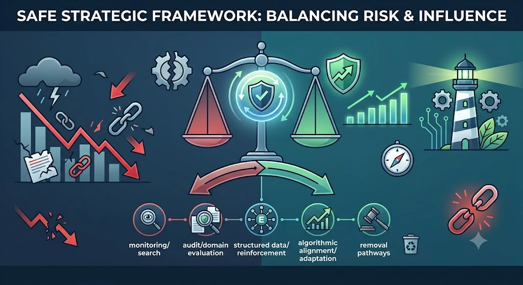 What Strategic Framework Safely Balages Risk Exposure and Search Ranking Influence