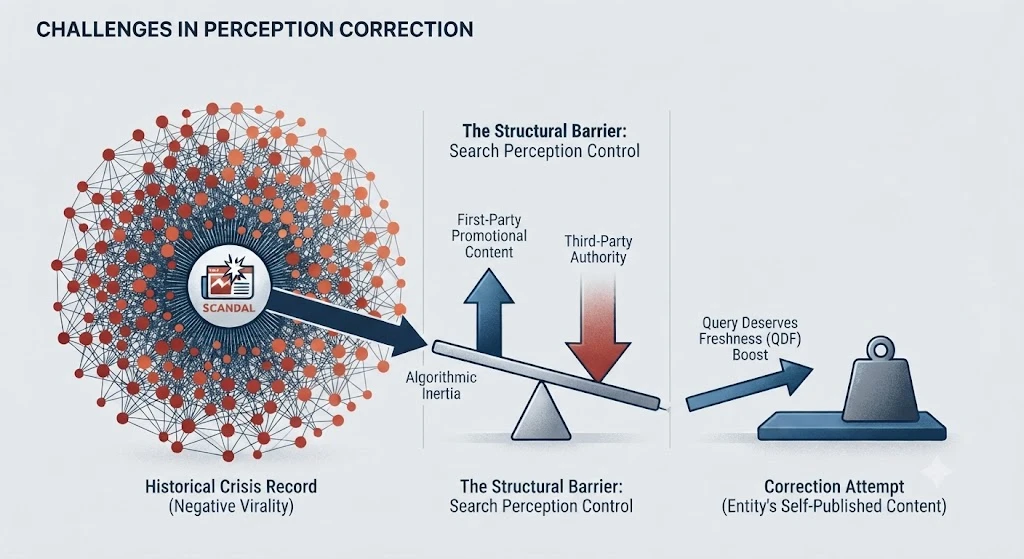 What Structural Challenges Hinder Entity Perception Correction After a Crisis
