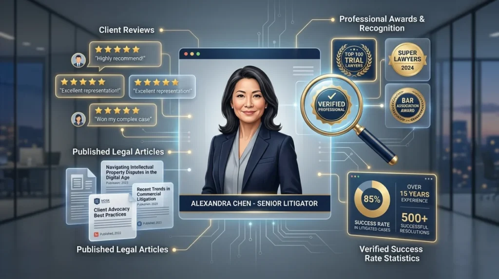 What information influences client perception during online research?