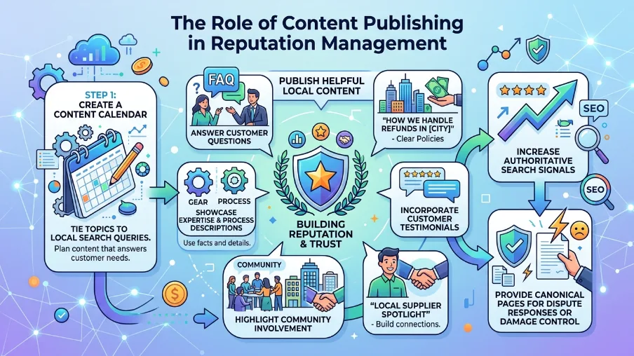 What is the role of content publishing in reputation management