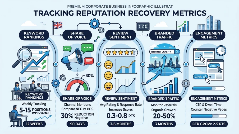 What metrics track reputation recovery progress