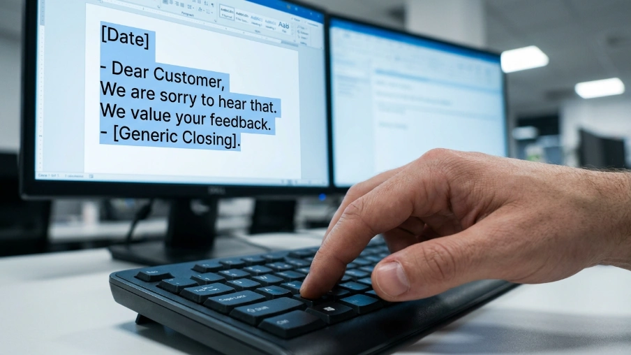 What mistakes occur with generic or templated replies