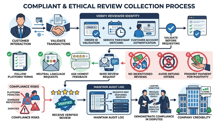 What processes ensure compliant and ethical review collection