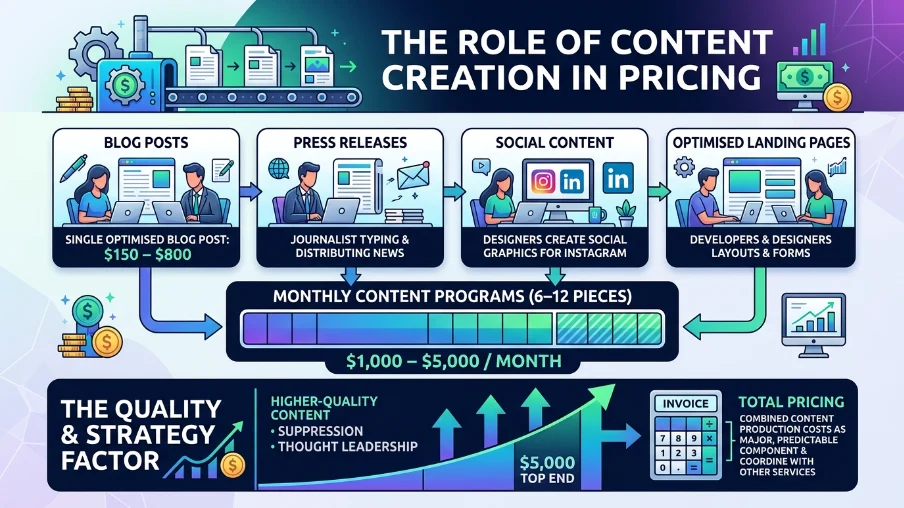 What role does content creation play in pricing