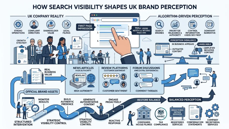 What role does search visibility play in brand perception