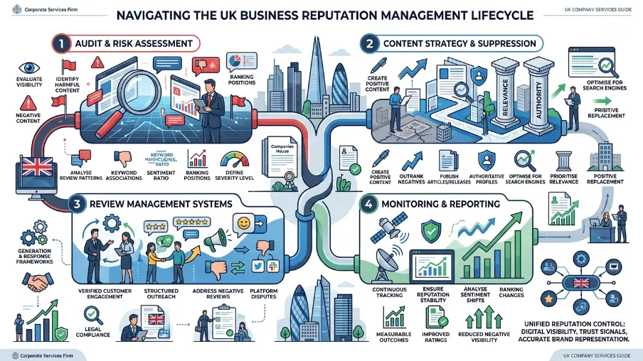 What services are included in reputation management for business