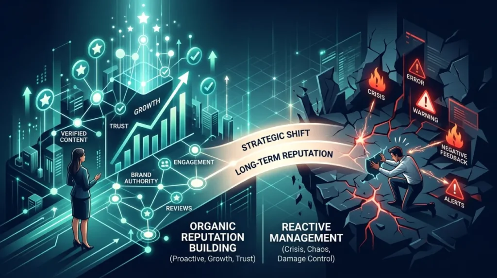 Which Approach Produces Better Search Visibility: Organic Reputation Building or Reactive Reputation Management?
