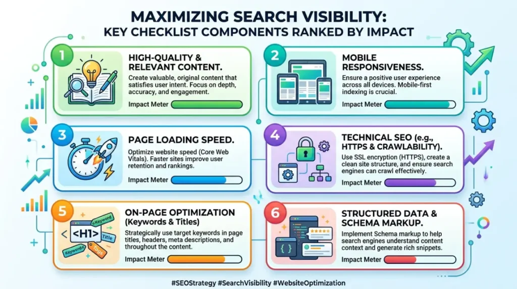 Which Checklist Components Have the Greatest Impact on Search Visibility?