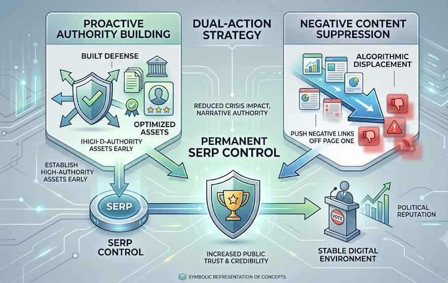 Which Reputation Management Strategy Guarantees Long Term SERP Control