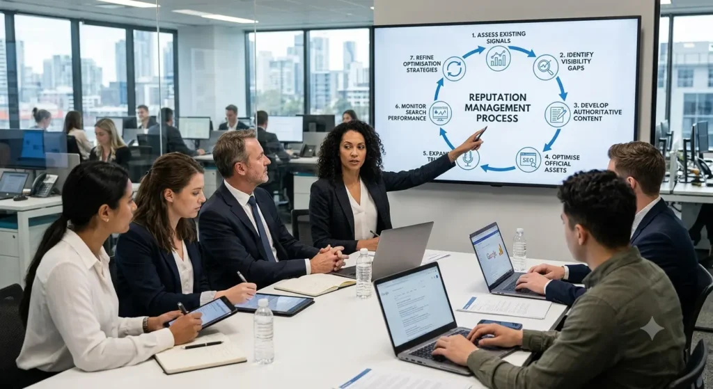 Which process ensures sustainable reputation management for politicians