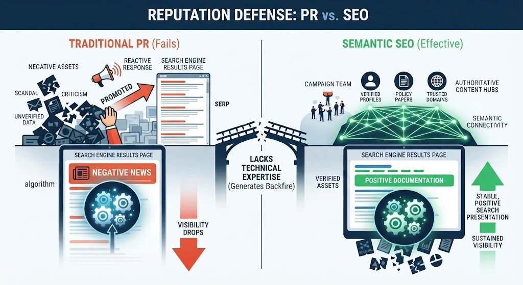 Which reputation management approach delivers measurable results for political campaigns