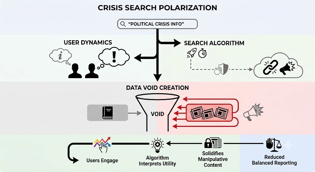Why Do Search Engine Results Pages Polarise During Political Crises