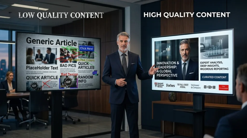 Why Does Content Quality Affect Executive Search Perception?