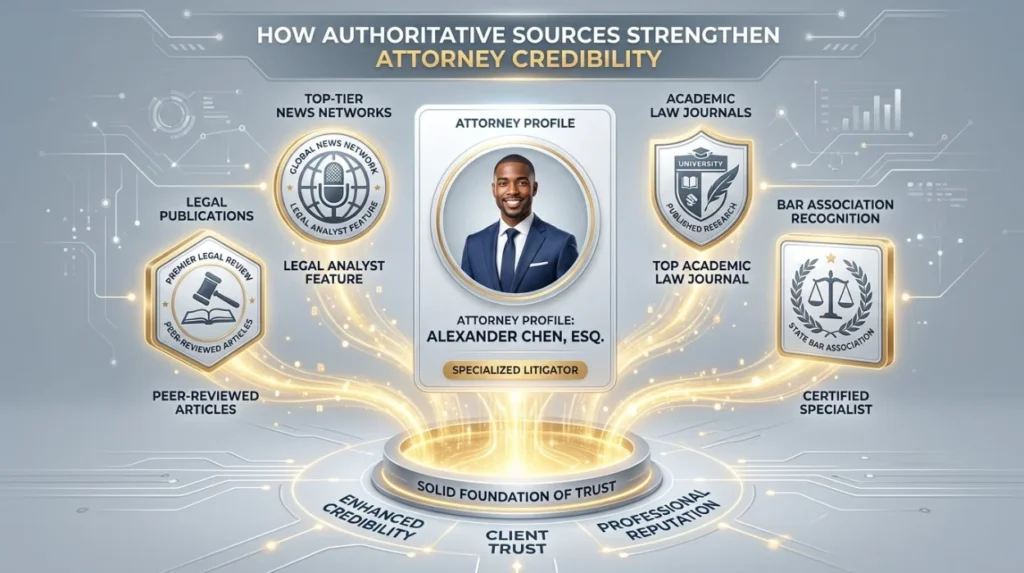 Why do authoritative sources strengthen attorney credibility?