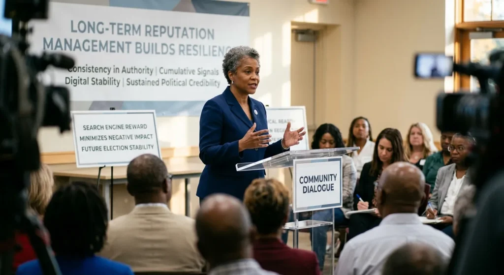 Why does long-term reputation management create greater election resilience