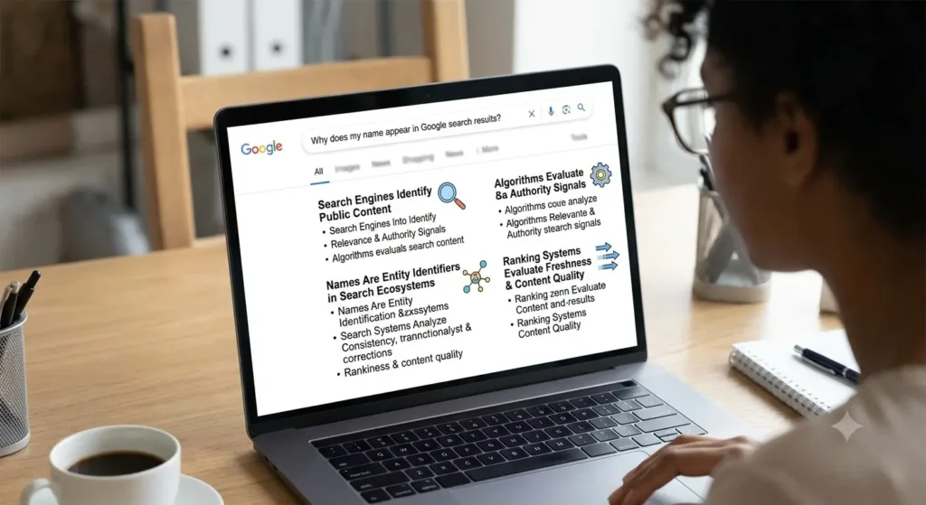 Why does your name appear in Google search results
