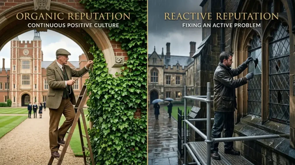 How Do Organic Reputation Strategies Compare with Reactive Reputation Strategies?